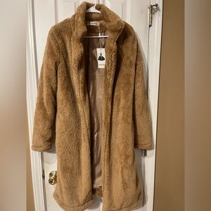 Brown soft fuzzy coat